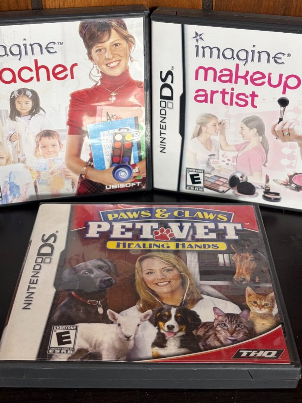 Nintendo DS Video Games  Lot of 3  Imagine Teacher/Imagine Makeup Artist/Pet Vet